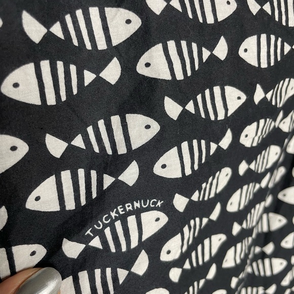 Tuckernuck Piscis Catalans Black White Fish Print Coverup Beach Dress XS - Picture 5 of 8